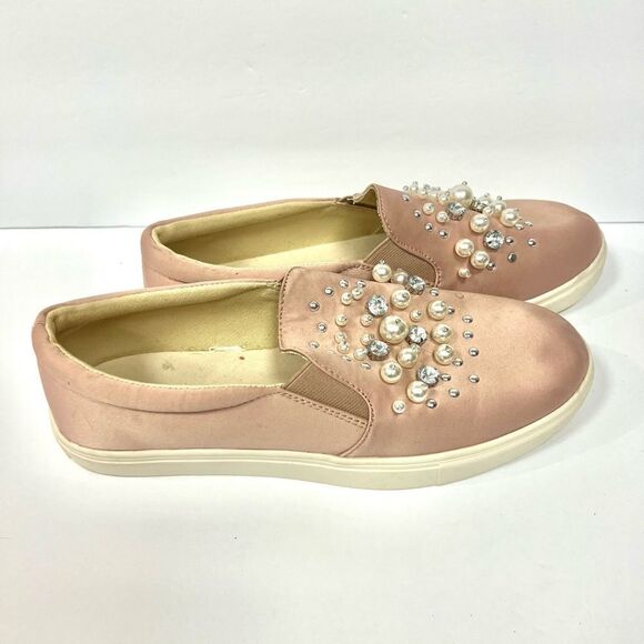 - Big Buddha pink satin “ bling” sneakers. Size 9.5 - Picture 3 of 8